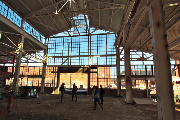 The under-construction interior of the forthcoming Bluejacket Brewery