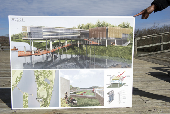 Mutschler brings the eight-year-old nature center renderings with him when he meets with stakeholders, just in case