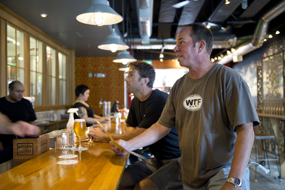 Beer fans Randy Halfpap, left, and Carl Urian ordering a pint at Right Proper in Shaw
