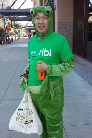 Ribl co-founder Mike Chan promoting ribl at SXSW
