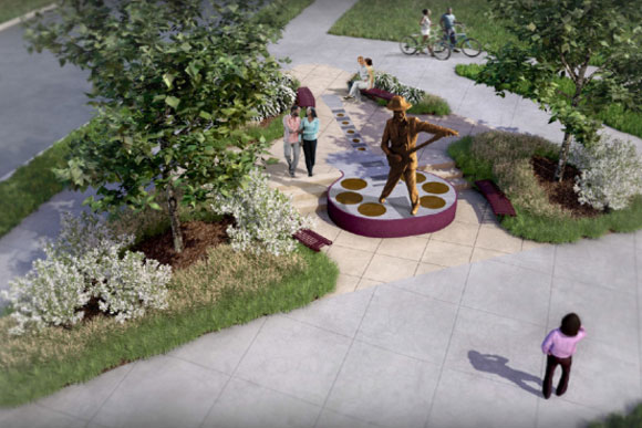 One of three proposed public art projects for Chuck Brown Park, by the Bergen, Stovall, Atkins and Walker team
