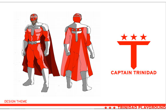 "Captain Trinidad," the Trinidad Playground's mascot