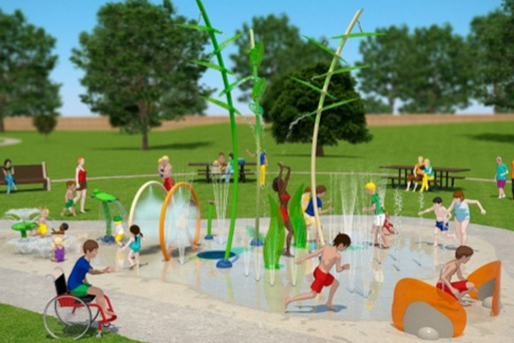 A rendering of the new spray park at Friendship