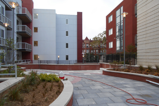 A courtyard for residents